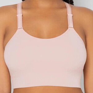 Smooth Seamless Wireless Longline Bra - Blushing Rose